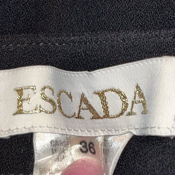 ESCADA 2 PIECE PANT SUIT BLACK WOOL SLIM FIT BLAZER AND FLARE LEG PANTS  EU34/36 - Picture 12 of 16